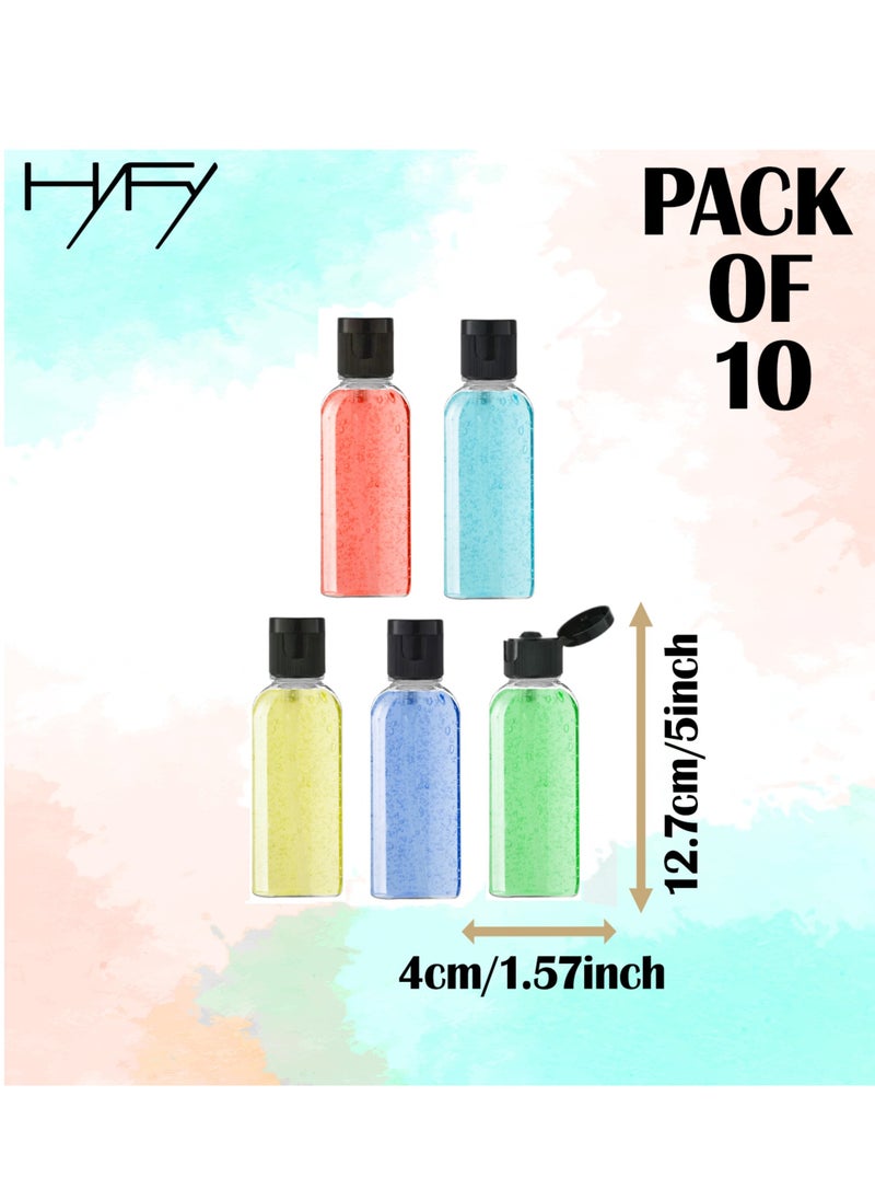 HYFY 10 Pack 100ML Clear Plastic Squeeze Bottles with Disc Top Flip Cap Travel Bottle Set Shampoo Lotions Liquid Body Soap Creams Travel Bottles for Toiletries Kit Refillable Dispenser Accessories  - Image 2