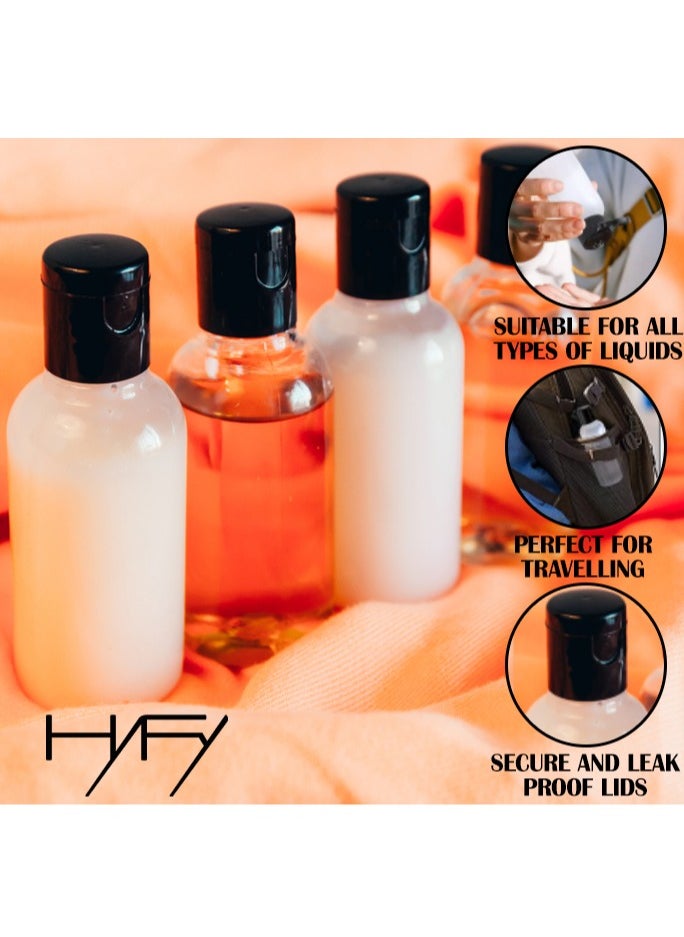 HYFY 10 Pack 100ML Clear Plastic Squeeze Bottles with Disc Top Flip Cap Travel Bottle Set Shampoo Lotions Liquid Body Soap Creams Travel Bottles for Toiletries Kit Refillable Dispenser Accessories  - Image 3