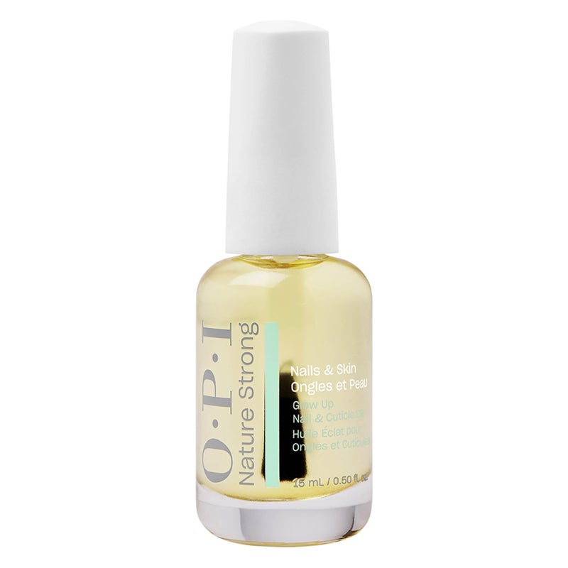 OPI Nature Strong Nails & Skin - Glow Up Nail & Cuticle Oil with Brush | Lightweight, Nourishing Natural Oil Blend Moisturizes Dry Cuticles | Enriched with Vitamin E | 0.5 Fl Oz | 15 mL - Image 1