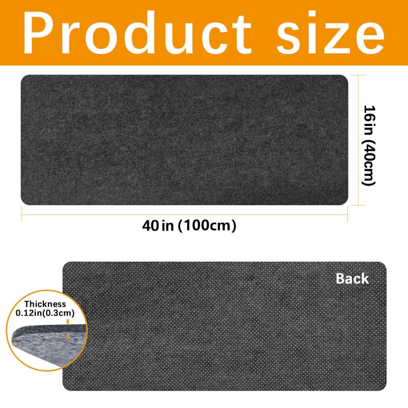 Anpuimult Large Felt Desk mat, 40''x16'' with Non-Slip Full Desk Mouse Pad,Office Computer Desk for Keyboard Mat,Felt Desk Mat for Desk Pad Protectorï¼ˆ100x40cmï¼‰ - Image 2