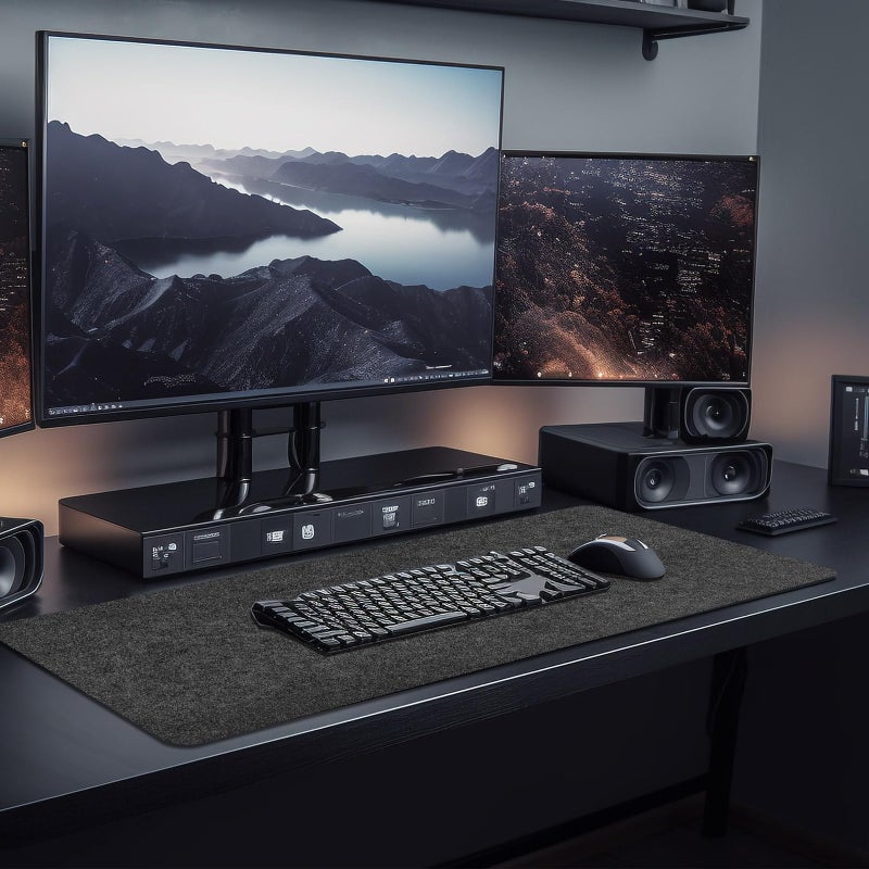 Anpuimult Large Felt Desk mat, 40''x16'' with Non-Slip Full Desk Mouse Pad,Office Computer Desk for Keyboard Mat,Felt Desk Mat for Desk Pad Protectorï¼ˆ100x40cmï¼‰ - Image 3