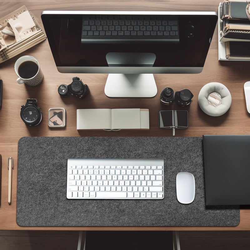 Anpuimult Large Felt Desk mat, 40''x16'' with Non-Slip Full Desk Mouse Pad,Office Computer Desk for Keyboard Mat,Felt Desk Mat for Desk Pad Protectorï¼ˆ100x40cmï¼‰ - Image 5