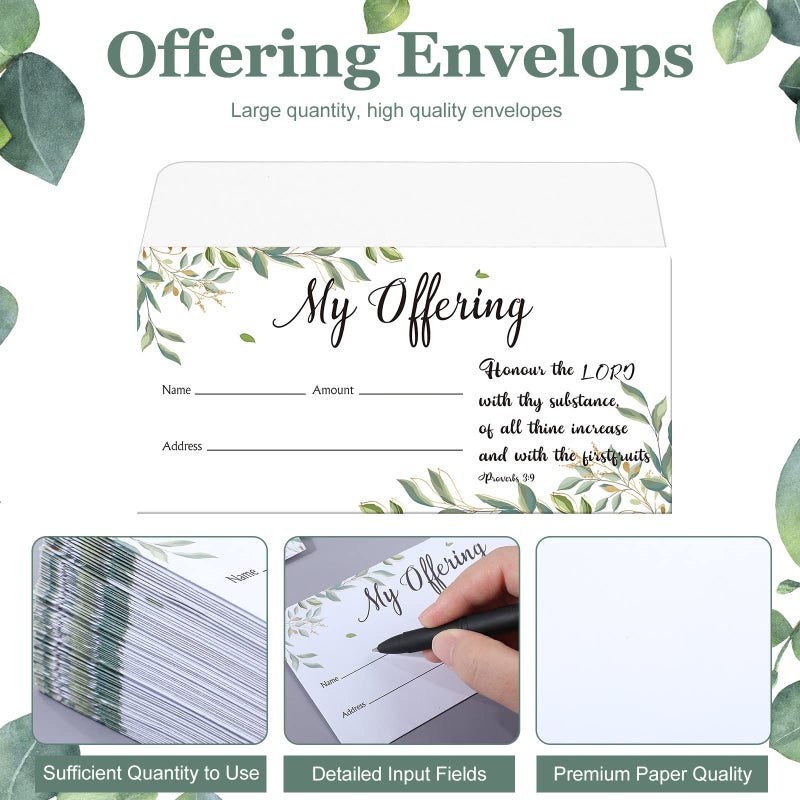 Woanger 500 Count Tithes and Offering Envelopes for Donation Envelope Bill Size Checks and Cash for Tithes and Offering(Classic) - Image 4