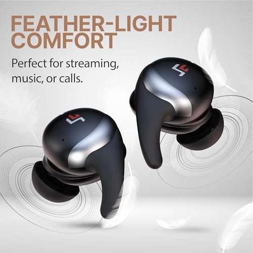 CrossBeats Hertz ANC TWS Ear Buds, Wireless in‑Ear Earphones, Sleep Buds v5.4 Bluetooth 10 mm Drivers Up to 60H Playtime, with AI Noise Cancellation,40 ms Low Latency, & AI ENC Earbuds Buds (Black) - Image 3