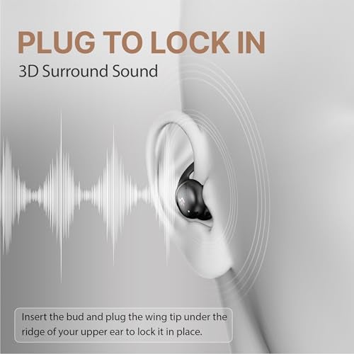CrossBeats Hertz ANC TWS Ear Buds, Wireless in‑Ear Earphones, Sleep Buds v5.4 Bluetooth 10 mm Drivers Up to 60H Playtime, with AI Noise Cancellation,40 ms Low Latency, & AI ENC Earbuds Buds (Black) - Image 5