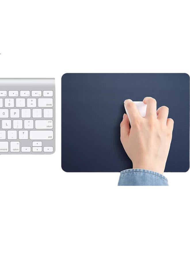 Jplayer Mouse Pad Small Office Desk Pad Notebook Computer Pad Keyboard Pad Game Home Pad Skin-Friendly Pu Leather Waterproof And Stain Resistant 300*240Mm Sapphire Blue - Image 1