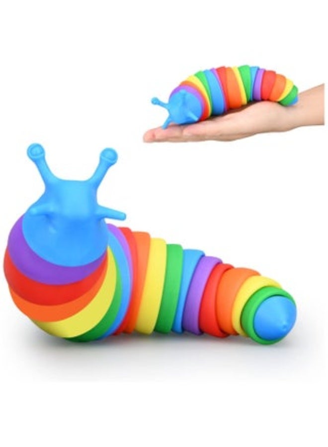 نيفيو مجموعة لعبة الحلزون الحسي (Fidget Slug) – لعبة حلزون ثلاثية الأبعاد مفصلية وقابلة للتمدد للأطفال والكبار | لعبة حسية مناسبة للتوحد لتخفيف التوتر والقلق - Image 1