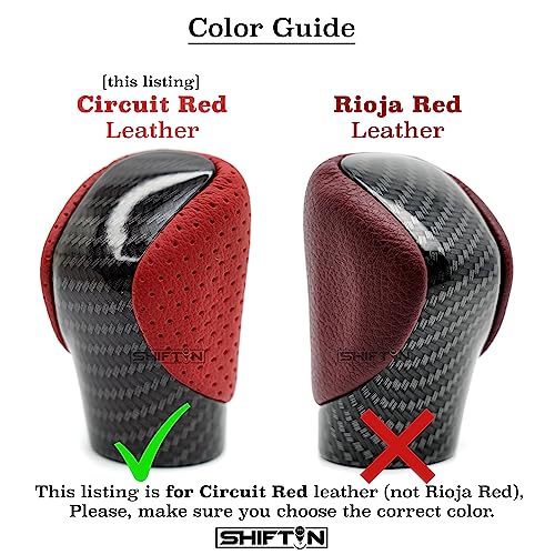 SHIFTIN Gear Shift Knob Shifter for Lexus ES GS GX is NX RC RX 200t 300 350 3450h 450hL 350L (Circuit Red Leather/Carbon Fiber Pattern) - Image 4