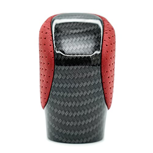 SHIFTIN Gear Shift Knob Shifter for Lexus ES GS GX is NX RC RX 200t 300 350 3450h 450hL 350L (Circuit Red Leather/Carbon Fiber Pattern) - Image 3