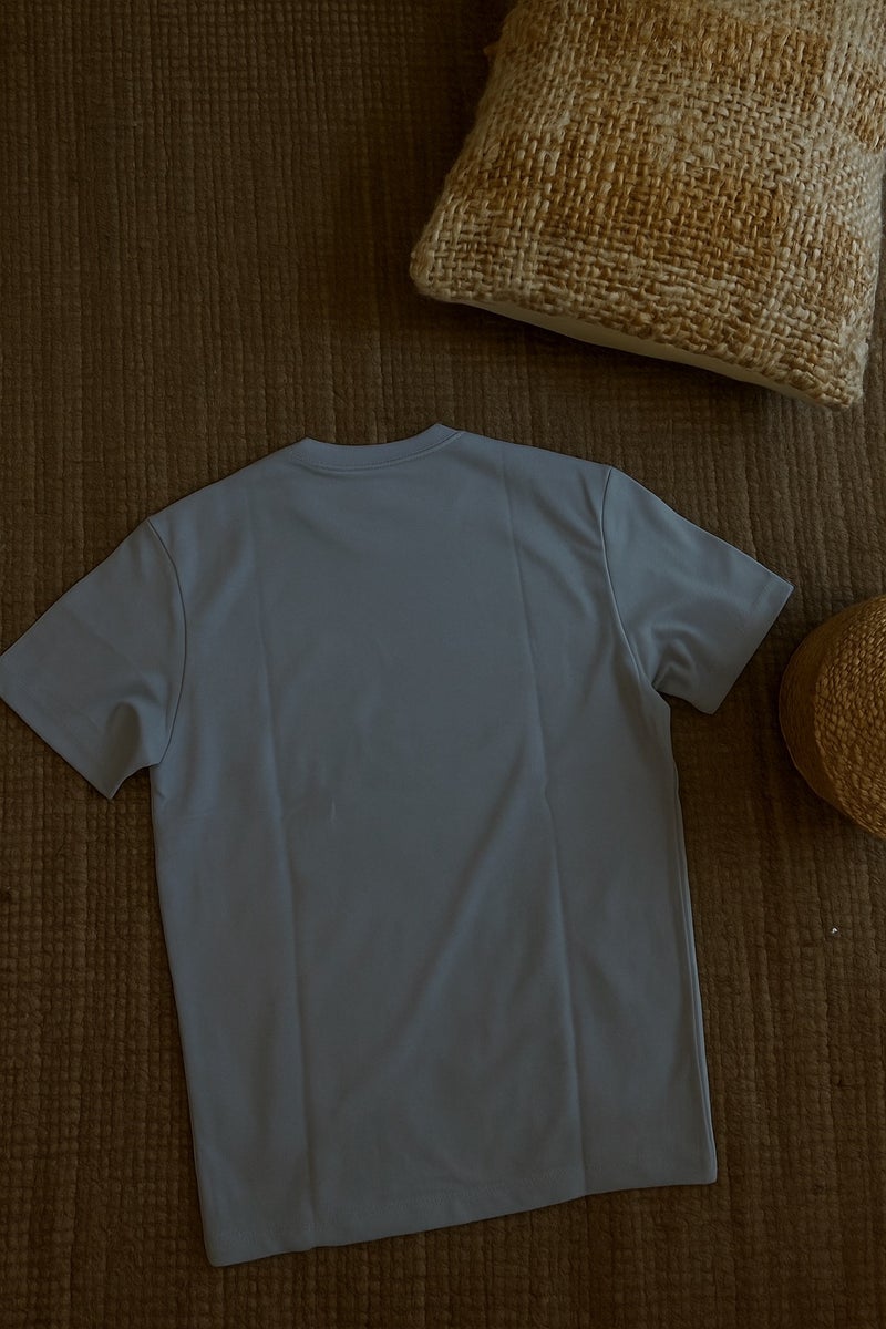 Real Madrid Text Printed Men’s Cotton Summer Casual T-Shirt – Light Blue - Image 2