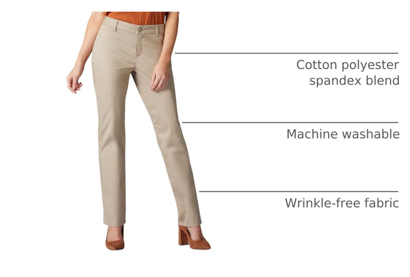 LEE Wrinkle Free Relaxed Fit Straight Leg Pant, 12 Short, Flax - Image 4