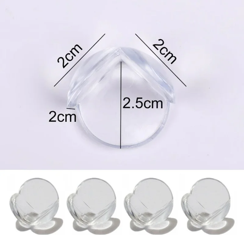 Buffer ® Baby Child Soft and Flexible Circular Transparent Adhesive Safety Corner Protector (4 Pieces)