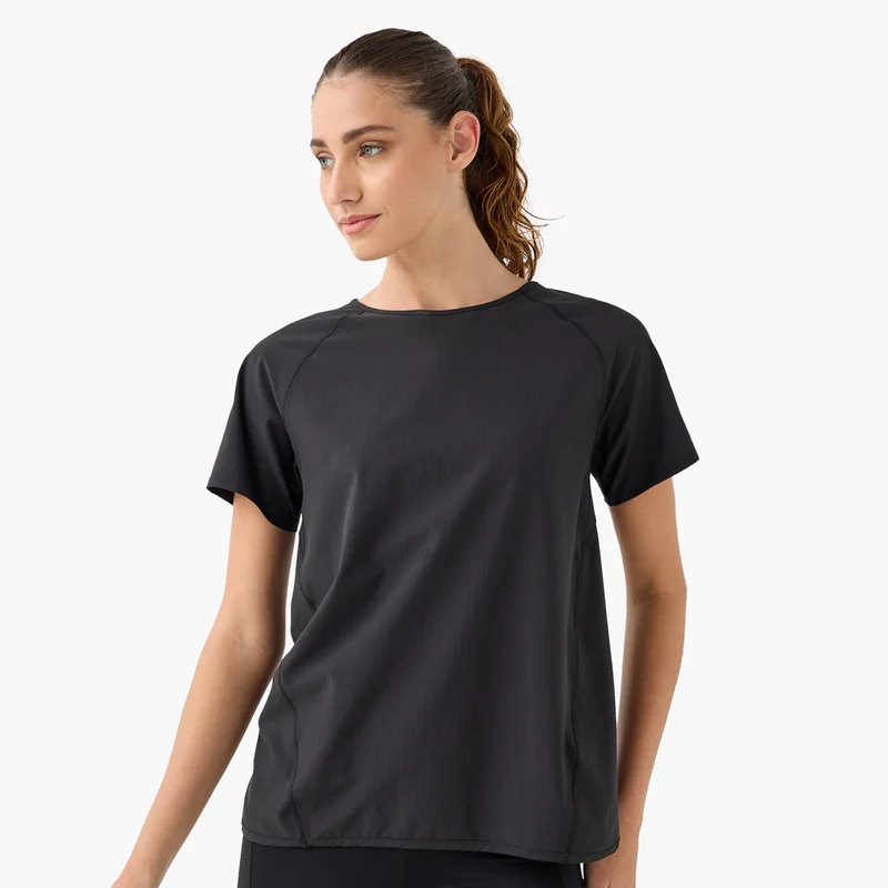 ADOT by Splash Ribbed T-shirt with Raglan Sleeves