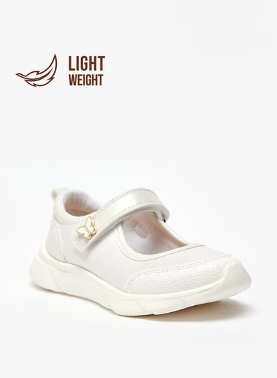بيرفيت Panelled Lightweight Mary Janes with Hook and Loop Closure