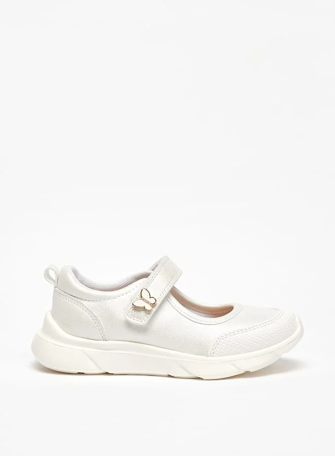 بيرفيت Panelled Lightweight Mary Janes with Hook and Loop Closure