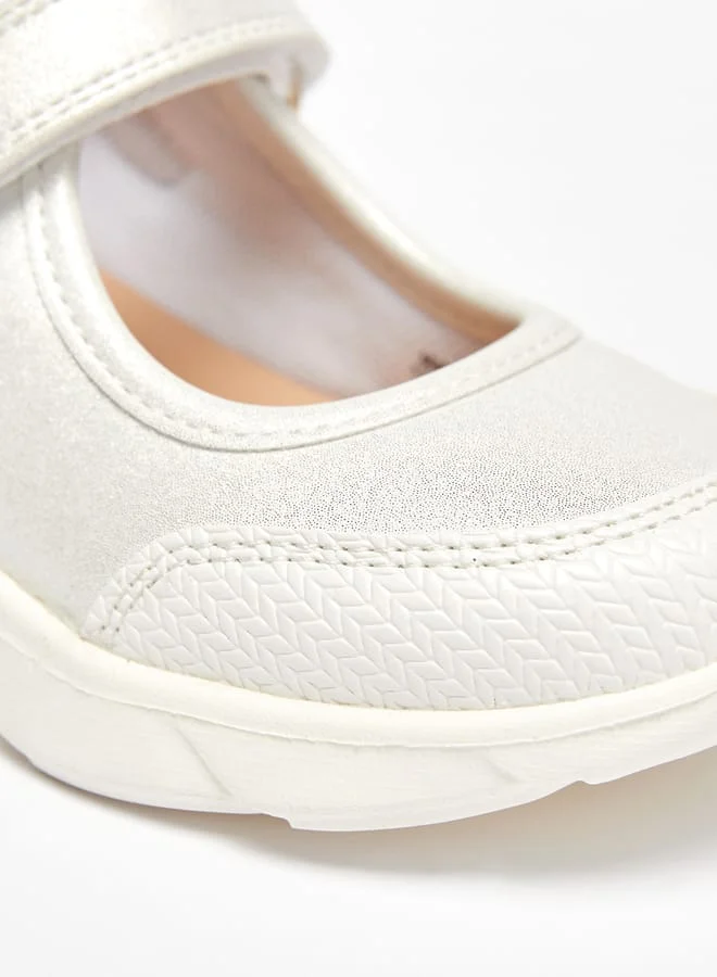 بيرفيت Panelled Lightweight Mary Janes with Hook and Loop Closure