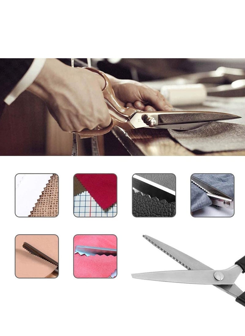 SYOSI - Pinking Shears for Dressmaking, Professional Stainless Steel Tailor Scissors for Felt Paper Fabric Cutting/Sewing, Handled Zig Zag, Children Adults Art and Craft - Image 1