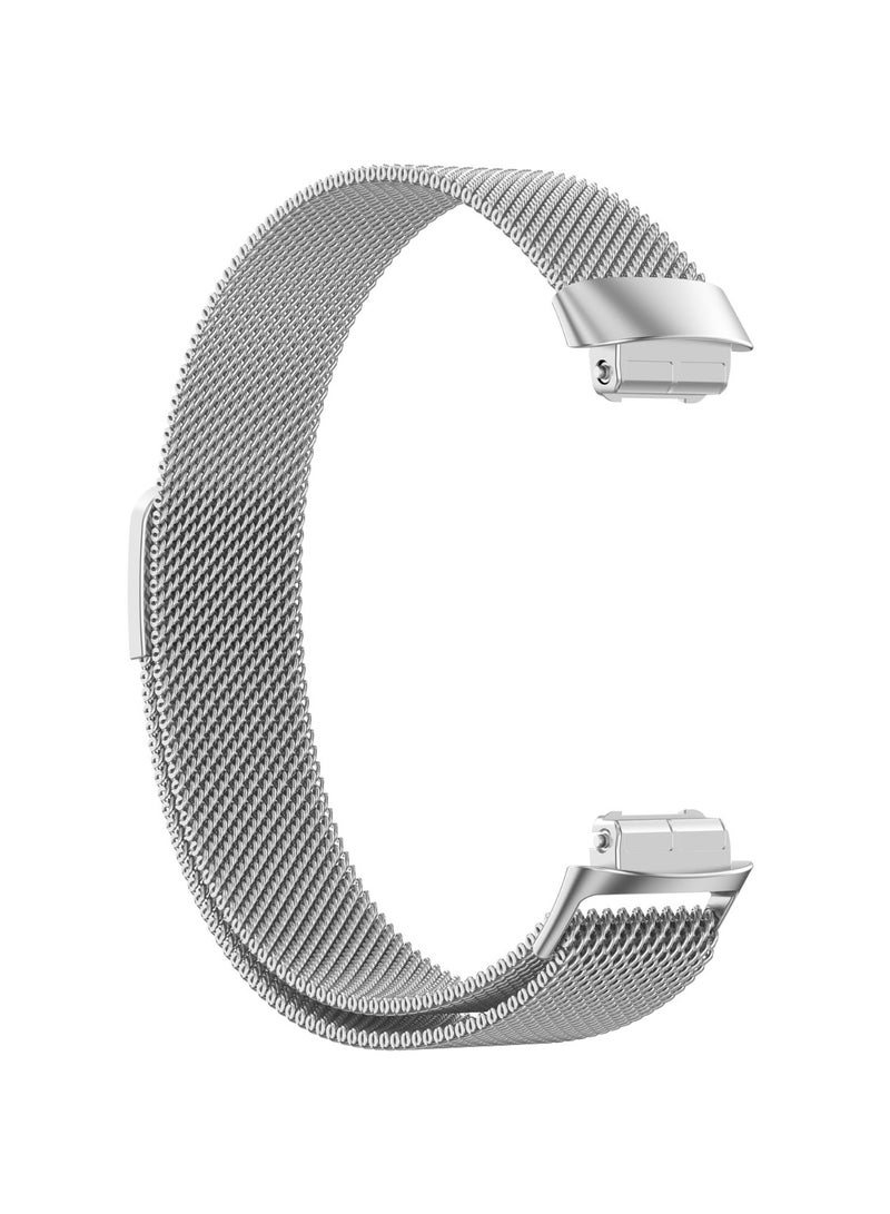 1Pcs for Fitbit Inspire 3 Bands Women Men, Stainless Steel Metal Mesh Loop Adjustable Magnetic Wristband Replacement Straps Compatible with Fitbit Inspire 3 Fitness Tracker (Silvery) - Image 2