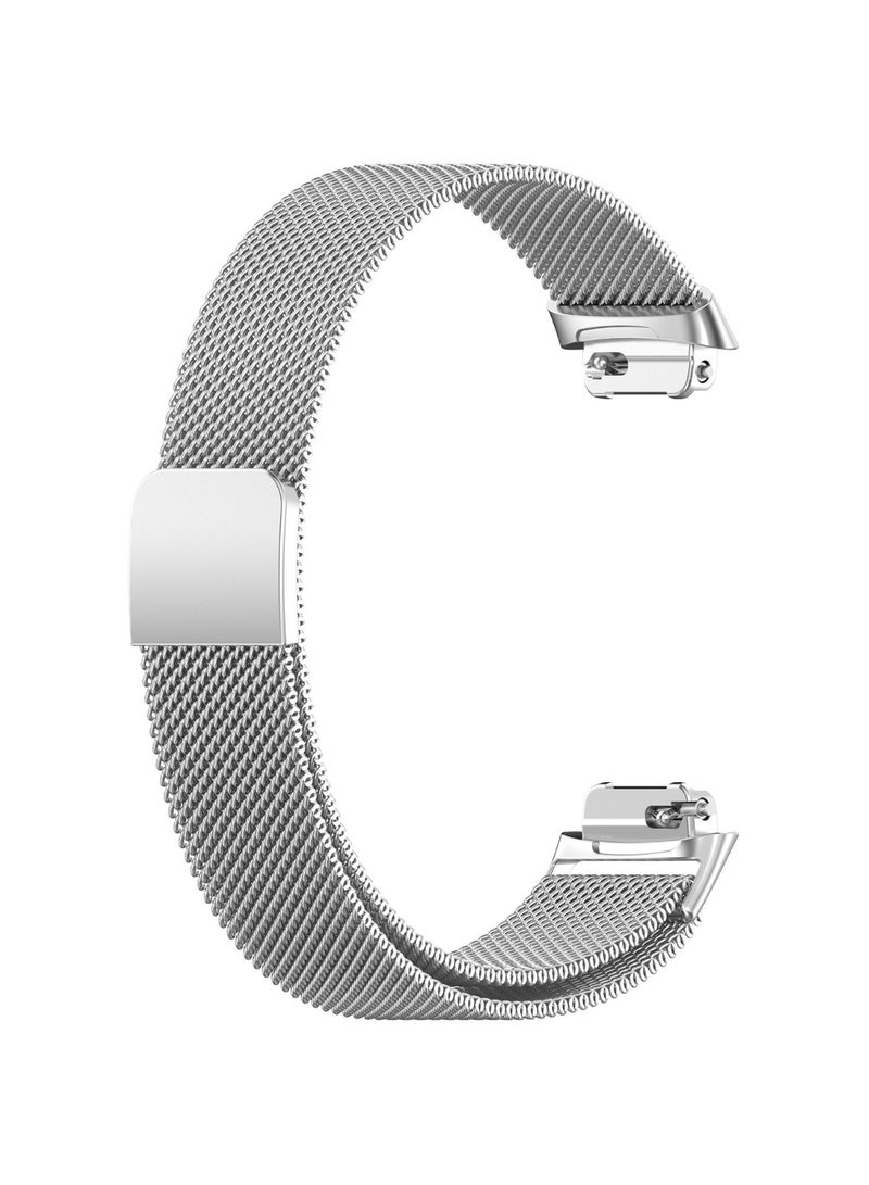 1Pcs for Fitbit Inspire 3 Bands Women Men, Stainless Steel Metal Mesh Loop Adjustable Magnetic Wristband Replacement Straps Compatible with Fitbit Inspire 3 Fitness Tracker (Silvery) - Image 3