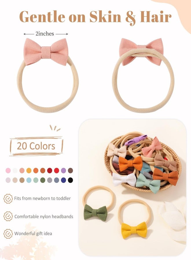 jollybows أربطة رأس جولي بوز للبنات 20 قطعة 2" لحديثي الولادة من النايلون، أربطة شعر للبنات الصغيرات - Image 2