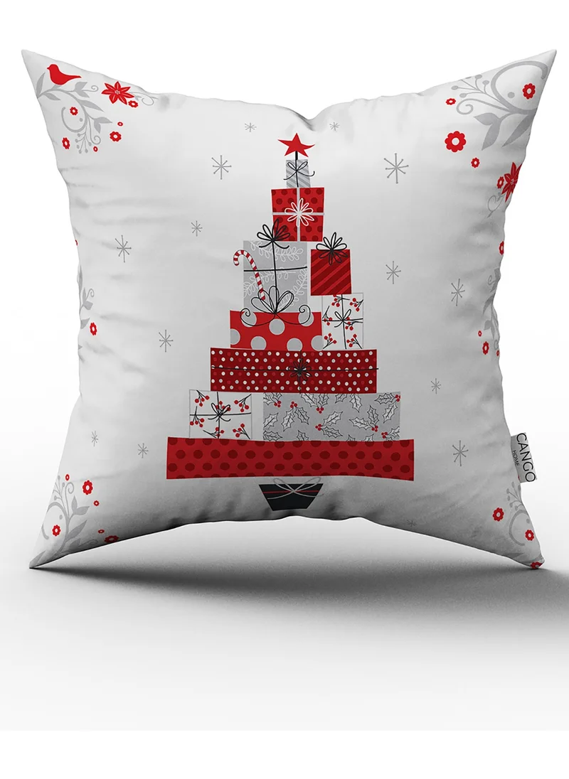 Cango Home Red and White New Year Themed Digital Printed Throw Pillow Cover CGH813