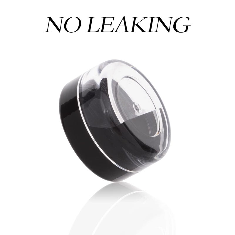 ZEJIA 3 Gram Sample Containers with Lids, 50 Count Tiny Sample Jars, 3ML Makeup Cosmetic Containers for Lip Balms, Lotion, Powder, Beauty Products(Black Lids) - Image 2