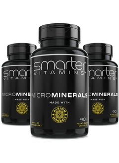 SmarterVitamins (3 Bottles) 15Mg Zinc Glycinate From Albion® 6 Essential Trace Bisglycinate Minerals To Support Metabolism Manganese Boron Chromium Selenium Molybdenum Supplement 90 Plantbased Vegan Capsules  - Image 1
