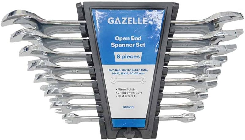 Gazelle Open Ended Spanner Set - 8 Pieces - Image 1