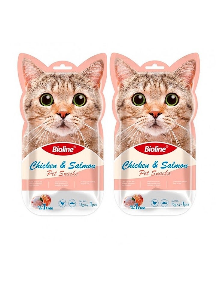 Chicken And Salmon Cat Treat Paste 10X15g