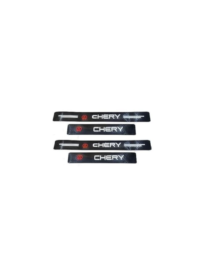 Generic Carbon Fiber Car Door Sill Protector Strip - CHERY Logo - Scratch Resistant - Easy to Install - Suitable for All Types of CHERY Cars  - Image 1