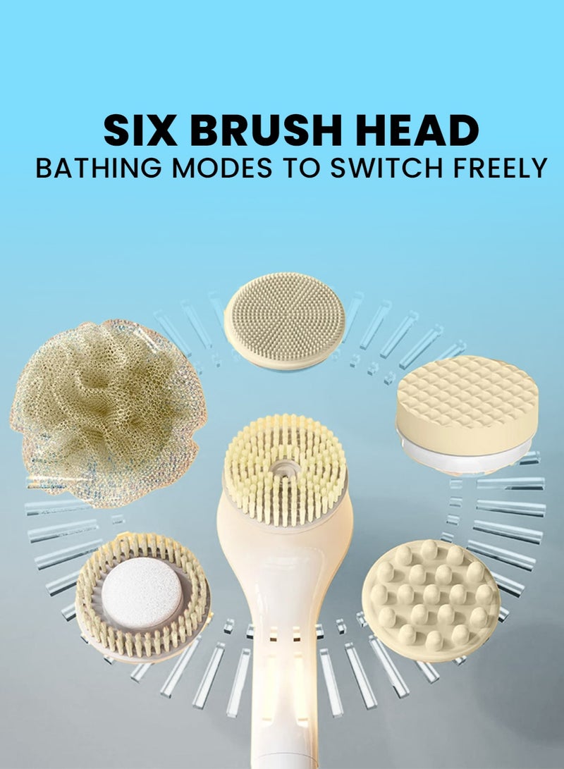 BOMIDI Electric   Shower   Brush,  6-in-1   functionality,   IPX7   Waterproof   design,   Rechargeable, EB01-white - Image 5