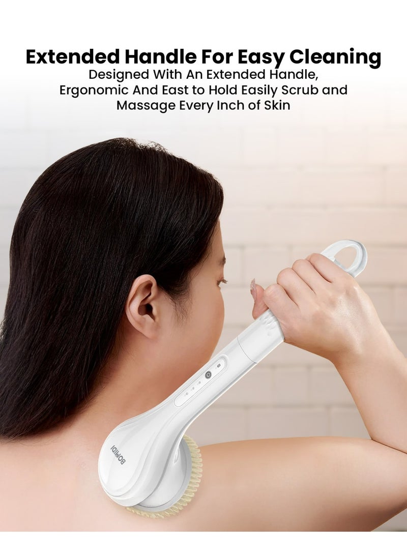 BOMIDI Electric   Shower   Brush,  6-in-1   functionality,   IPX7   Waterproof   design,   Rechargeable, EB01-white - Image 3