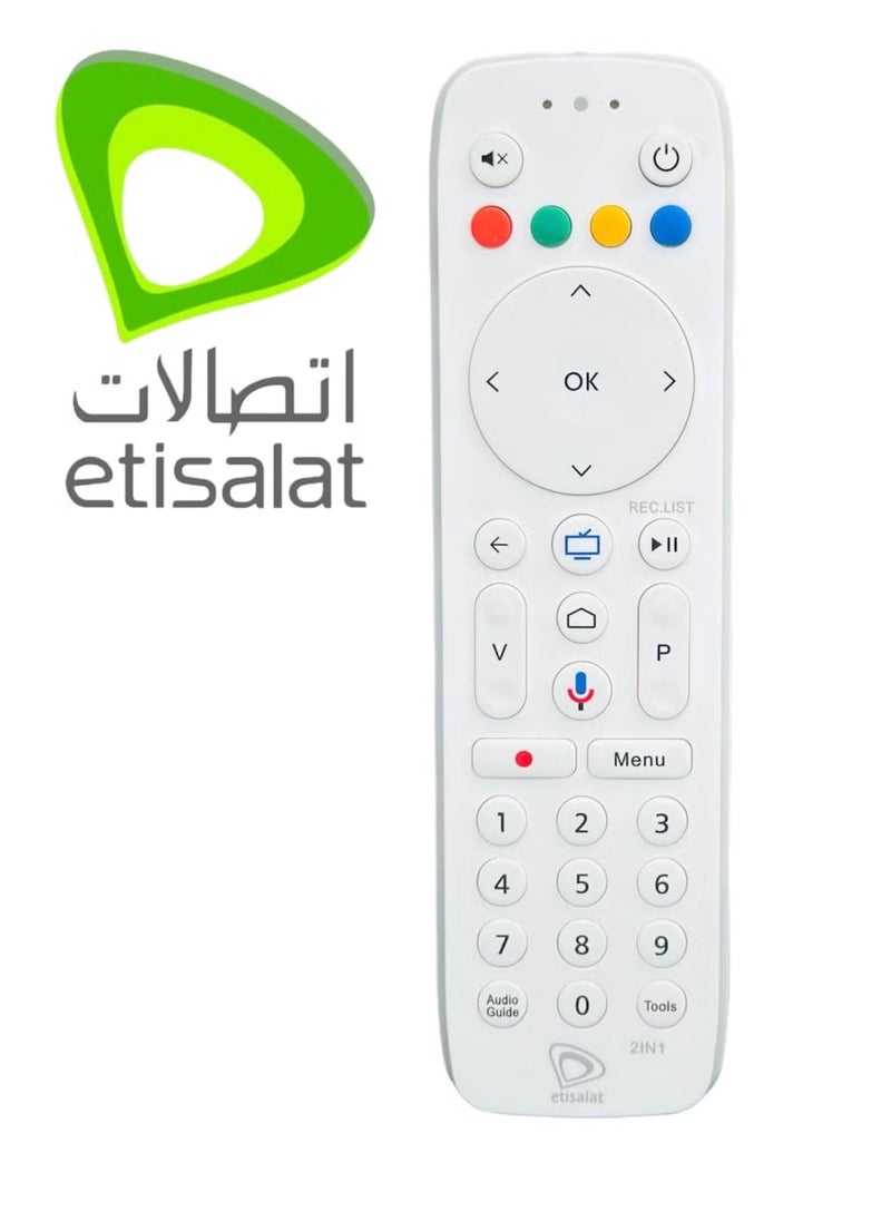 etisalat Remote Control for Receiver with Voice Function – Easy-to-Use Universal Remote with FREE 2X Batteries Included – Full Control for TV, Audio, and More - Image 5