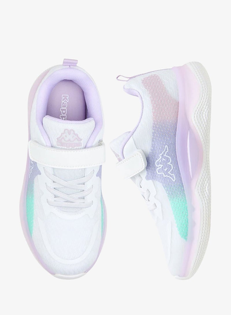 Kappa Girls' Logo Print Sports Shoes with Hook and Loop Closure - Image 1