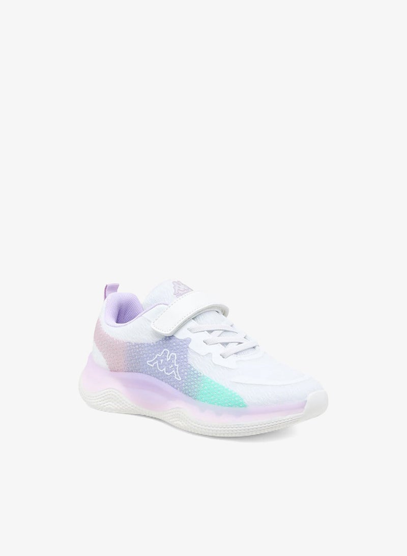 Kappa Girls' Logo Print Sports Shoes with Hook and Loop Closure - Image 2