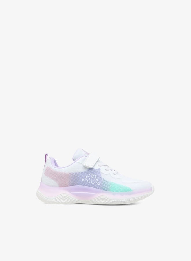 Kappa Girls' Logo Print Sports Shoes with Hook and Loop Closure - Image 3