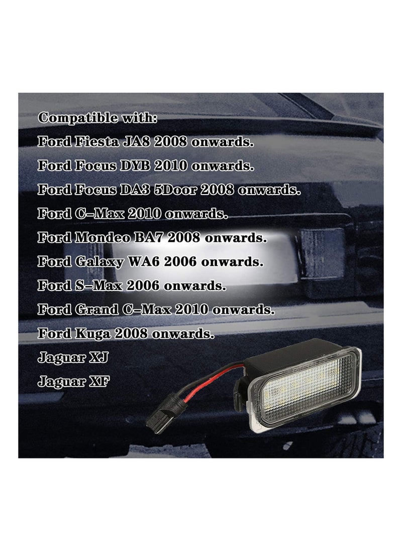 Loquat 18 SMD Bulb Number Plate Lights, 2PCS Bright LED License Plate Lamps LED License Plate Light Lamps Car LED SMD Bulbs for F-ord Fiesta Focus C-Max Mondeo Galaxy S-Max Kuga J-Aguar XJ XF 542119 - Image 2
