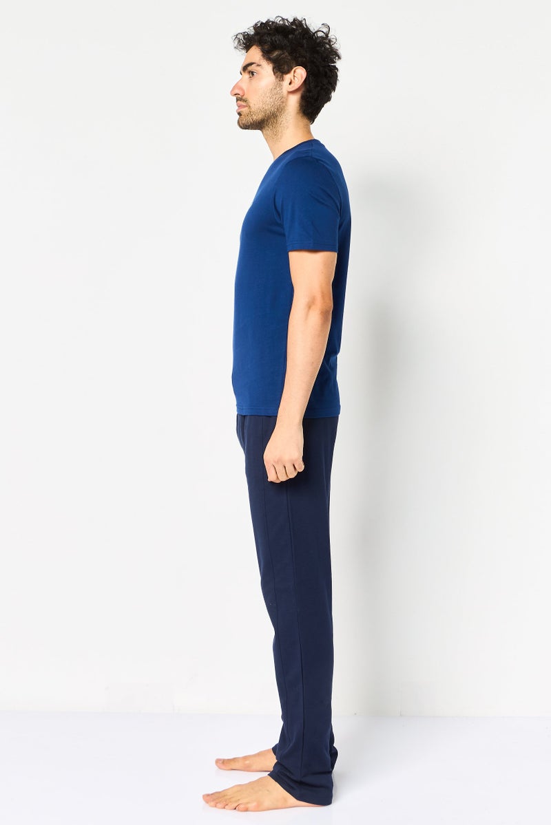 English Laundry Men 2 Pieces Embroidered Logo Short Sleeve T-Shirt And Pyjama Pants Set, Multicolor - Image 3