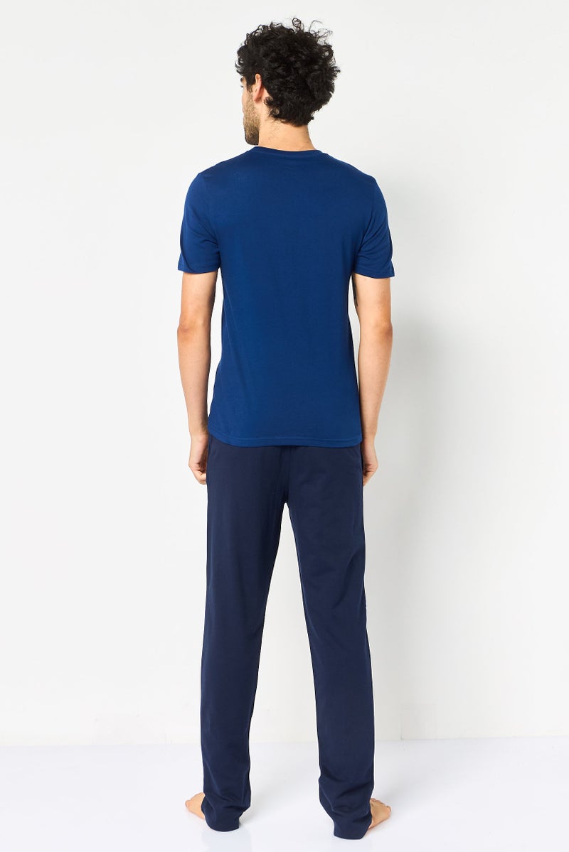 English Laundry Men 2 Pieces Embroidered Logo Short Sleeve T-Shirt And Pyjama Pants Set, Multicolor - Image 4