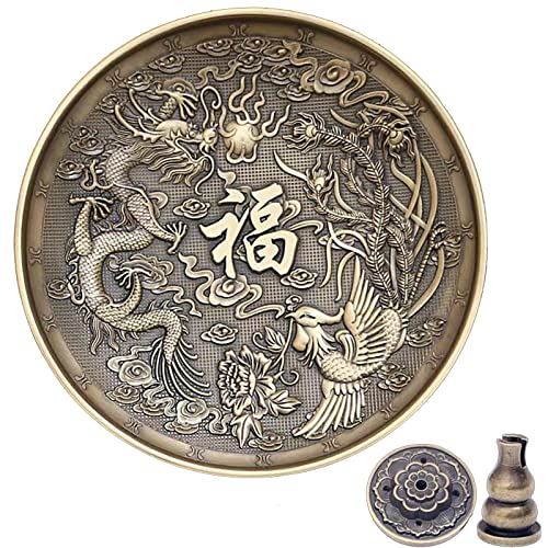 Brass Plate Incense Holder Set 3 in 1 Incense Burner  for Smudging Bowl Offering Bowl Incense Burner Holder Ash CatcherJewelry Dish