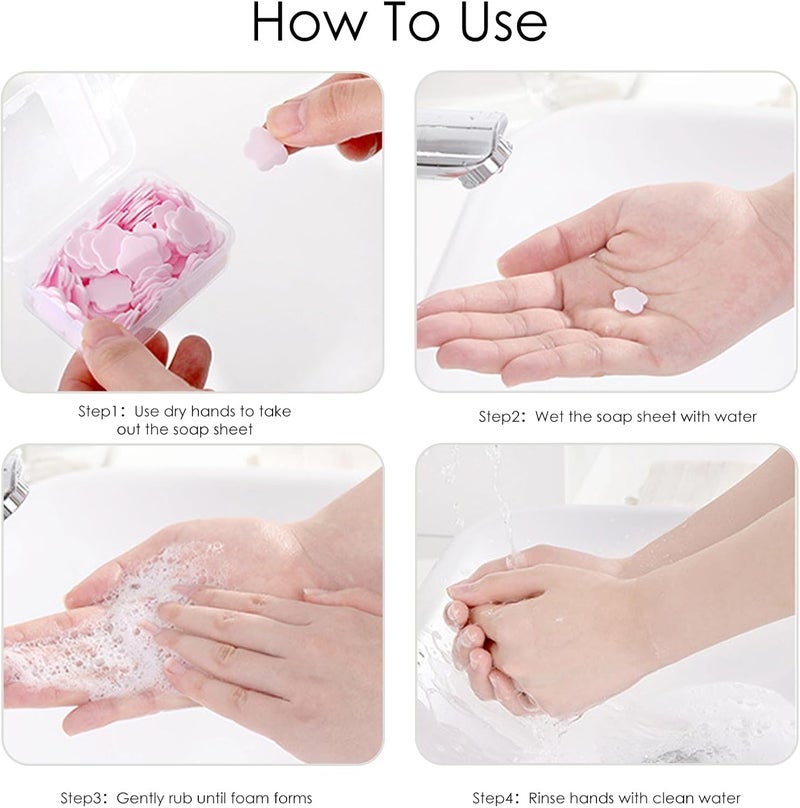 Iensen 300pcs Portable Hand Washing Soap Sheets, Scented Mini Soap Sheets, Disposable Soluble Soap for Outdoor Travel, Camping, Hiking (Mix) - Image 4