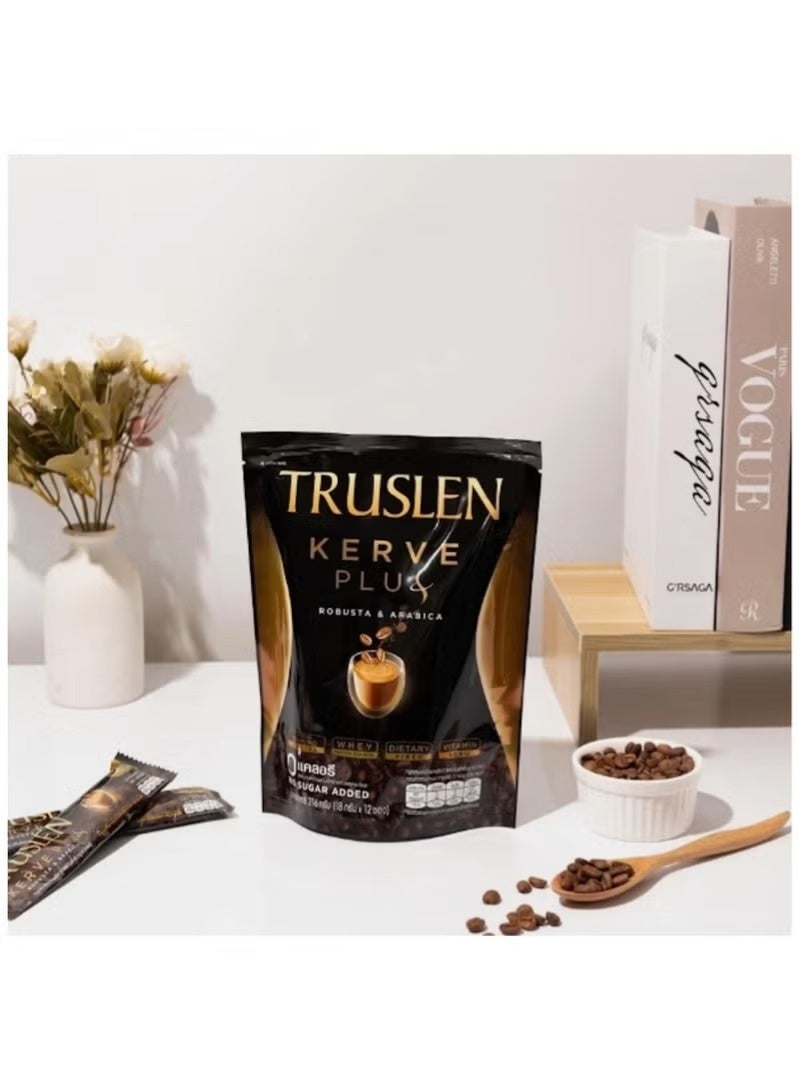 Truslen Kerve Plus Instant Coffee | No Sugar Added | Protein Coffee with Fiber | Robusta & Arabica | 12 Sachets - Image 3