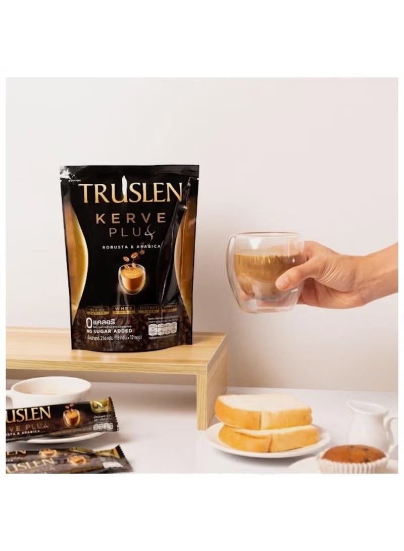 Truslen Kerve Plus Instant Coffee | No Sugar Added | Protein Coffee with Fiber | Robusta & Arabica | 12 Sachets - Image 2