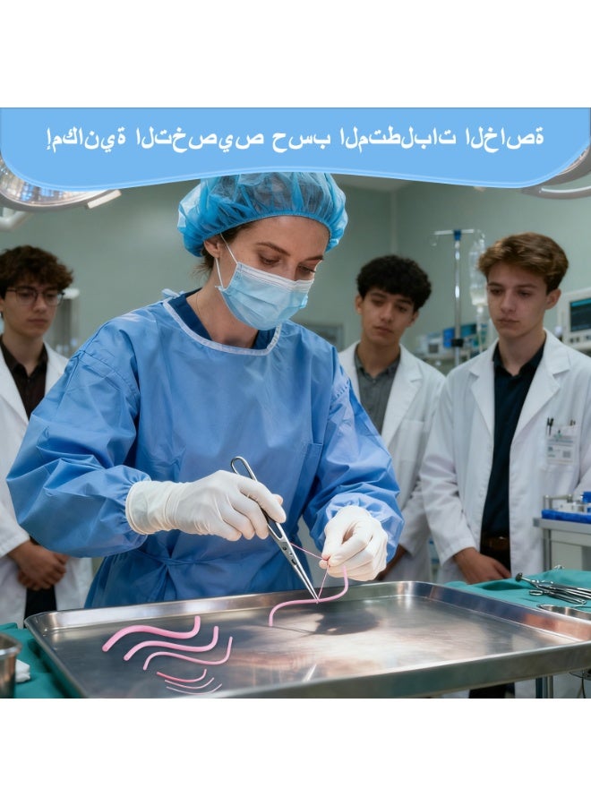 نموذج تدريبي لمفاغرة الأوعية الدموية (4 قطع) - جهاز محاكاة اصطناعي قابل لإعادة الاستخدام للأوعية الدموية، مخصص لممارسة الخياطة من طرف إلى طرف، ومختبرات المهارات، والتدريب في كليات الطب - 3.5 مم - 120 مم - Image 5