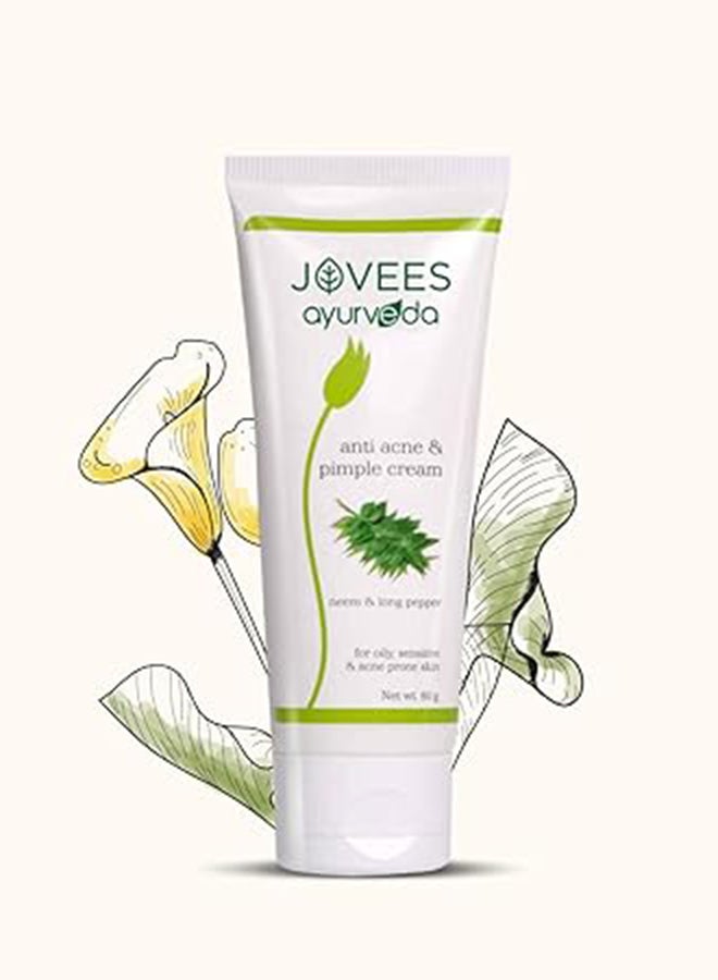 Herbal Anti Acne & Pimple Cream | Oily, Sensitive & Acne Prone Skin | Removes Pimple/Removes Dark Spots 60G