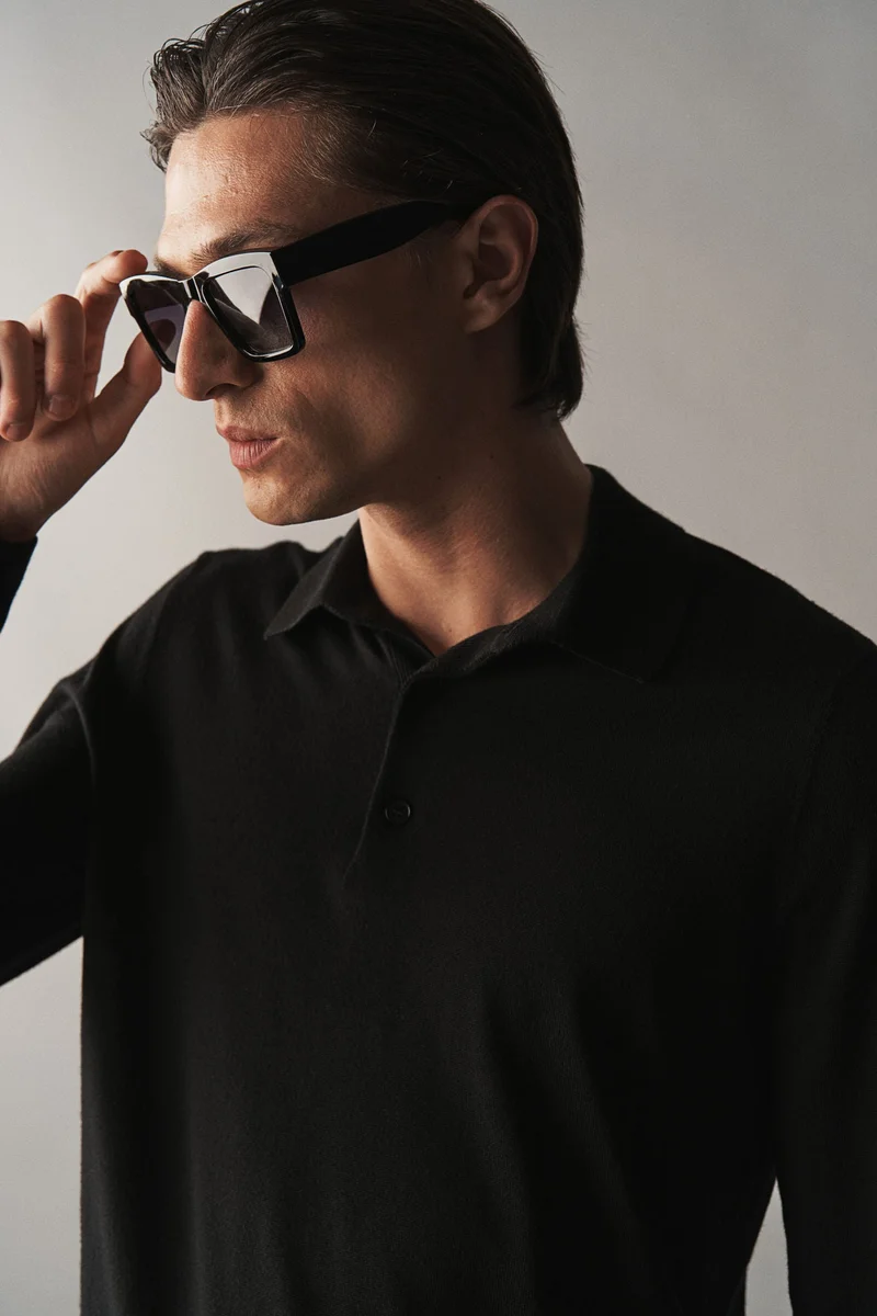 H&M Slim Fit Wool Polo Shirt