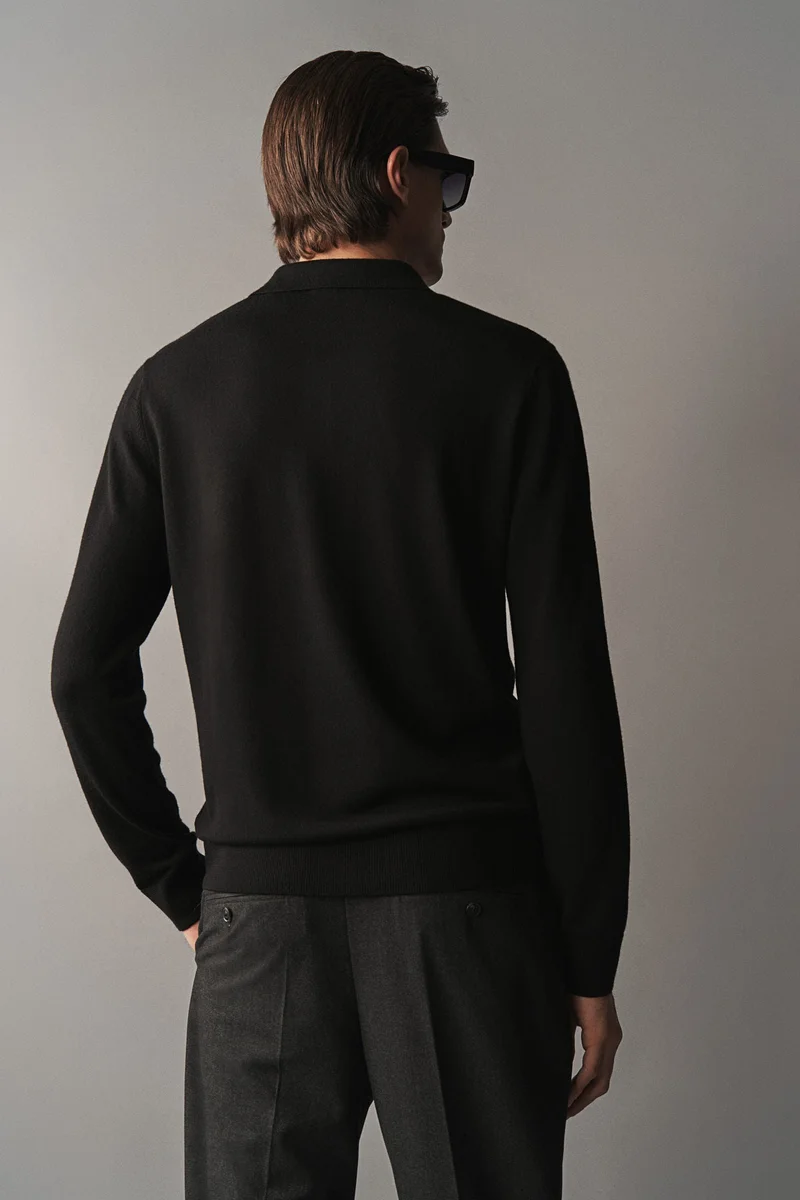 H&M Slim Fit Wool Polo Shirt
