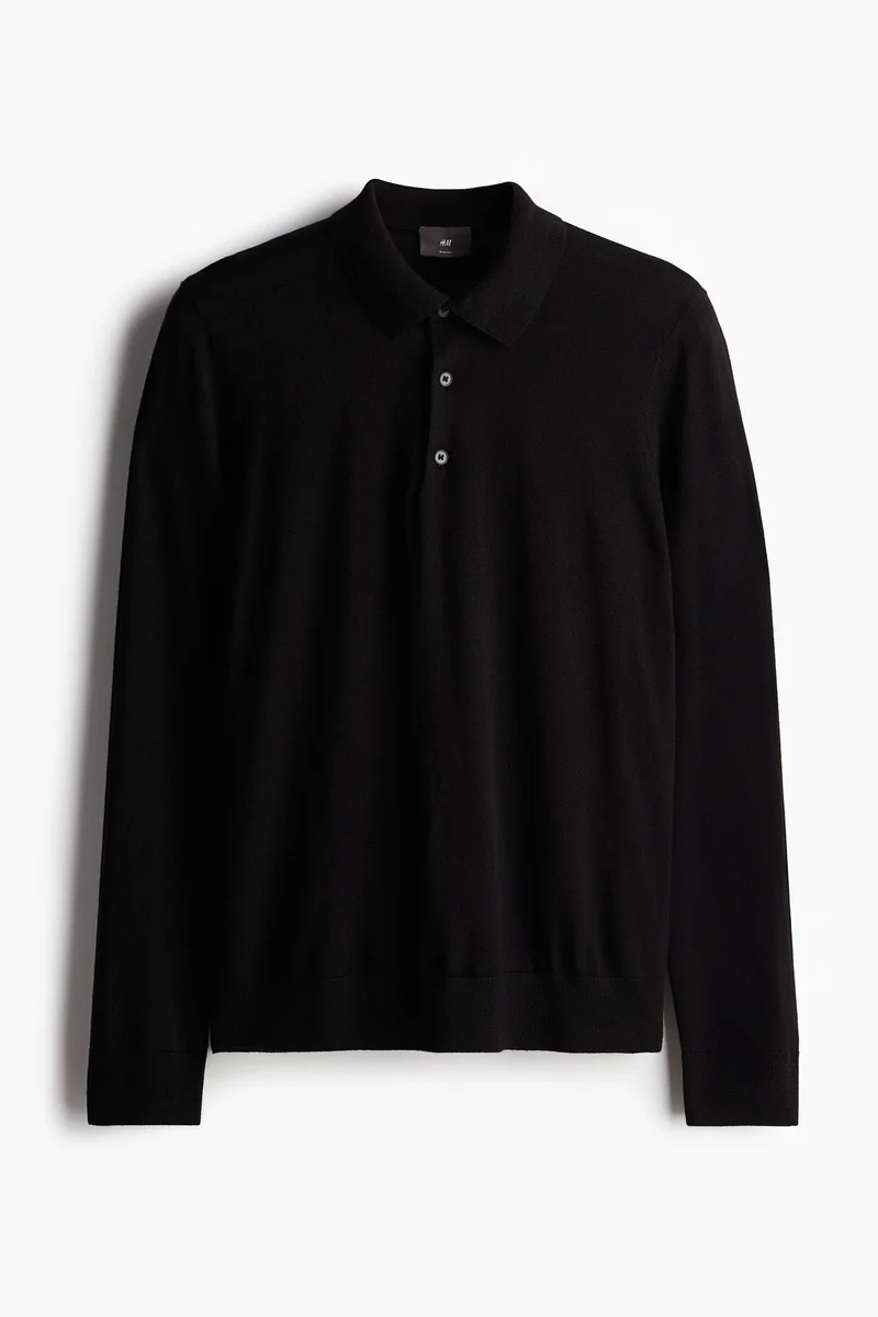 H&M Slim Fit Wool Polo Shirt