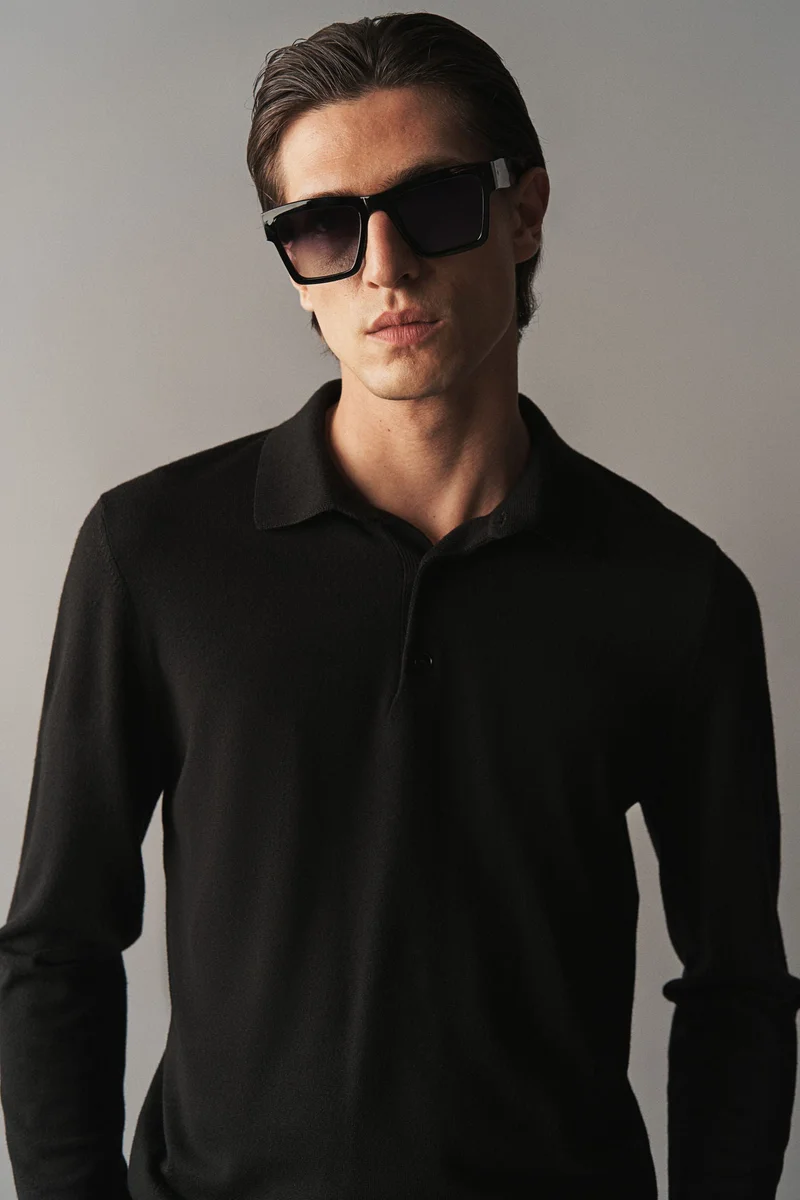 H&M Slim Fit Wool Polo Shirt