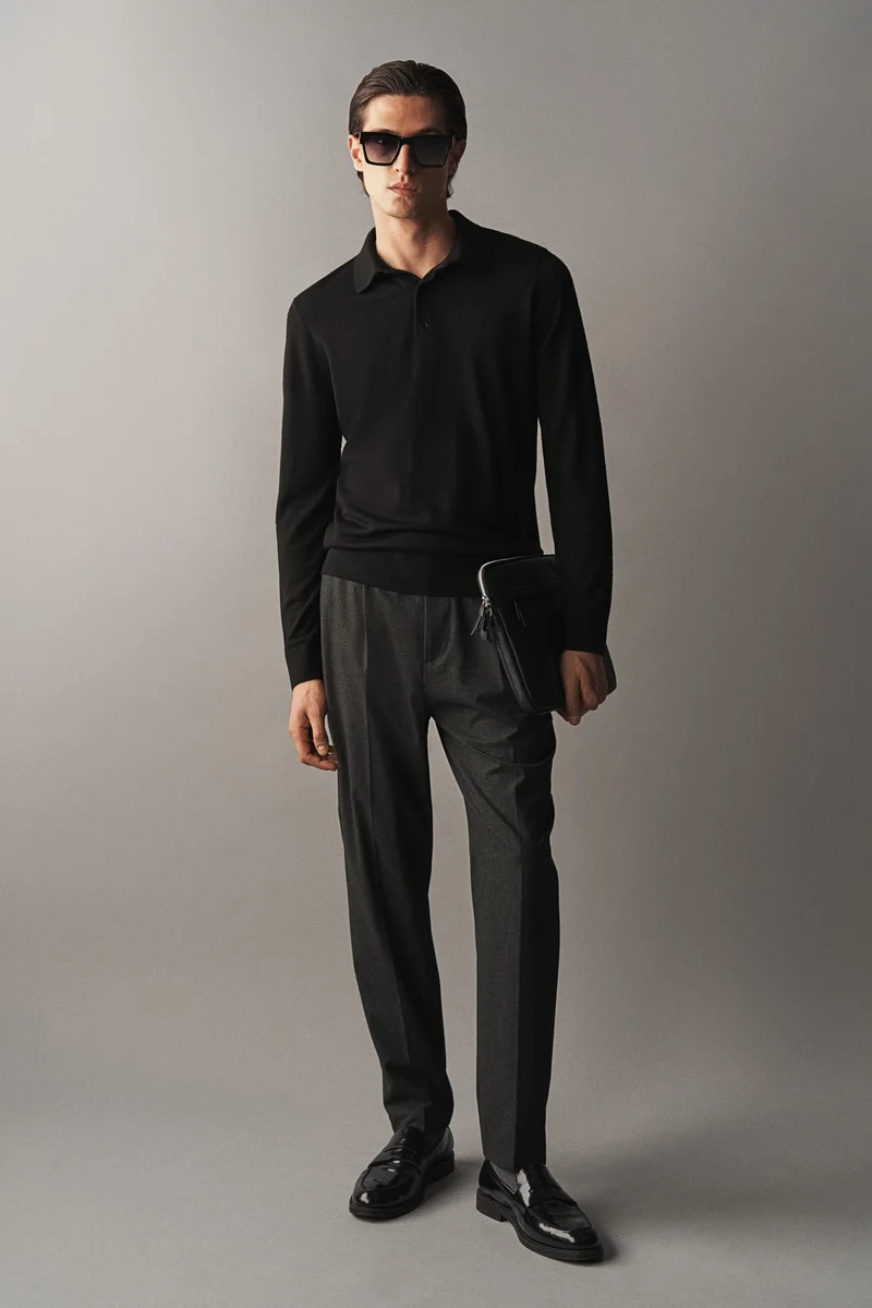 H&M Slim Fit Wool Polo Shirt